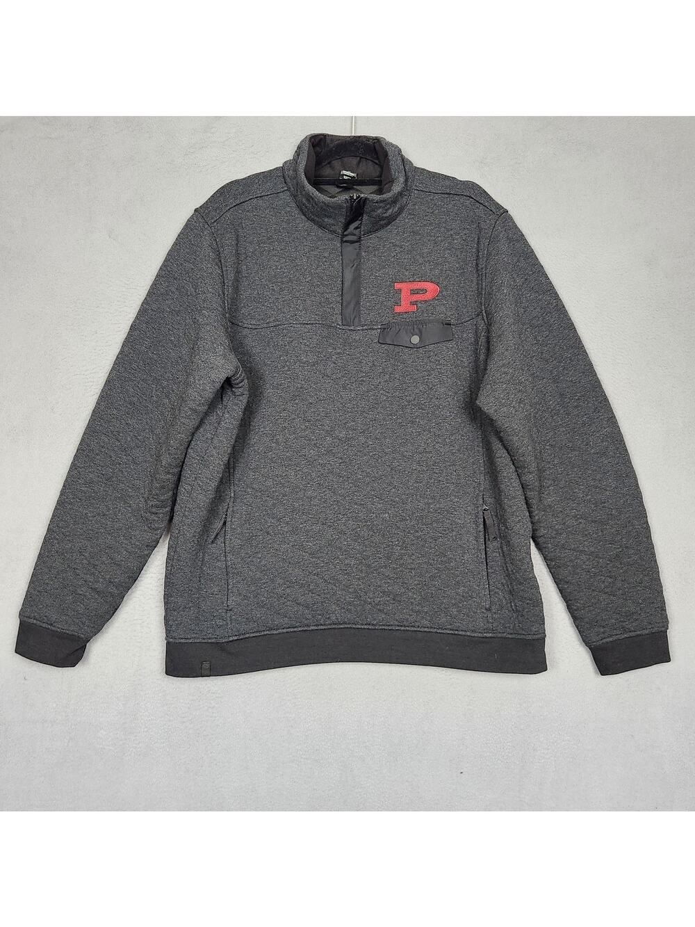 Stormtech Sweatshirt Mens XL Gray Quarter Snap Pullover Red P Logo KXP-1